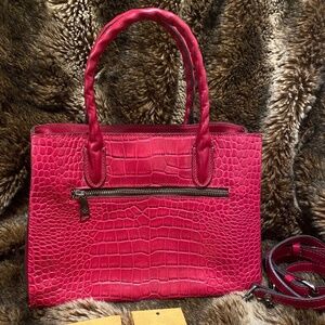 Patricia Nash Vintage Croc-Embossed Leather Satchel
